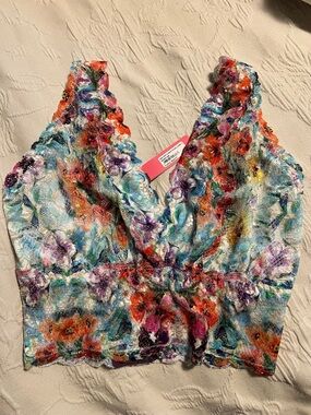 Cosabella Floral Lace Camisole Curvy Bralette in Multicolor floral beauty